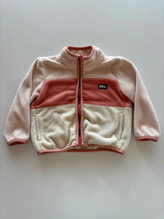 Pink Colourblock Fleece Jacket