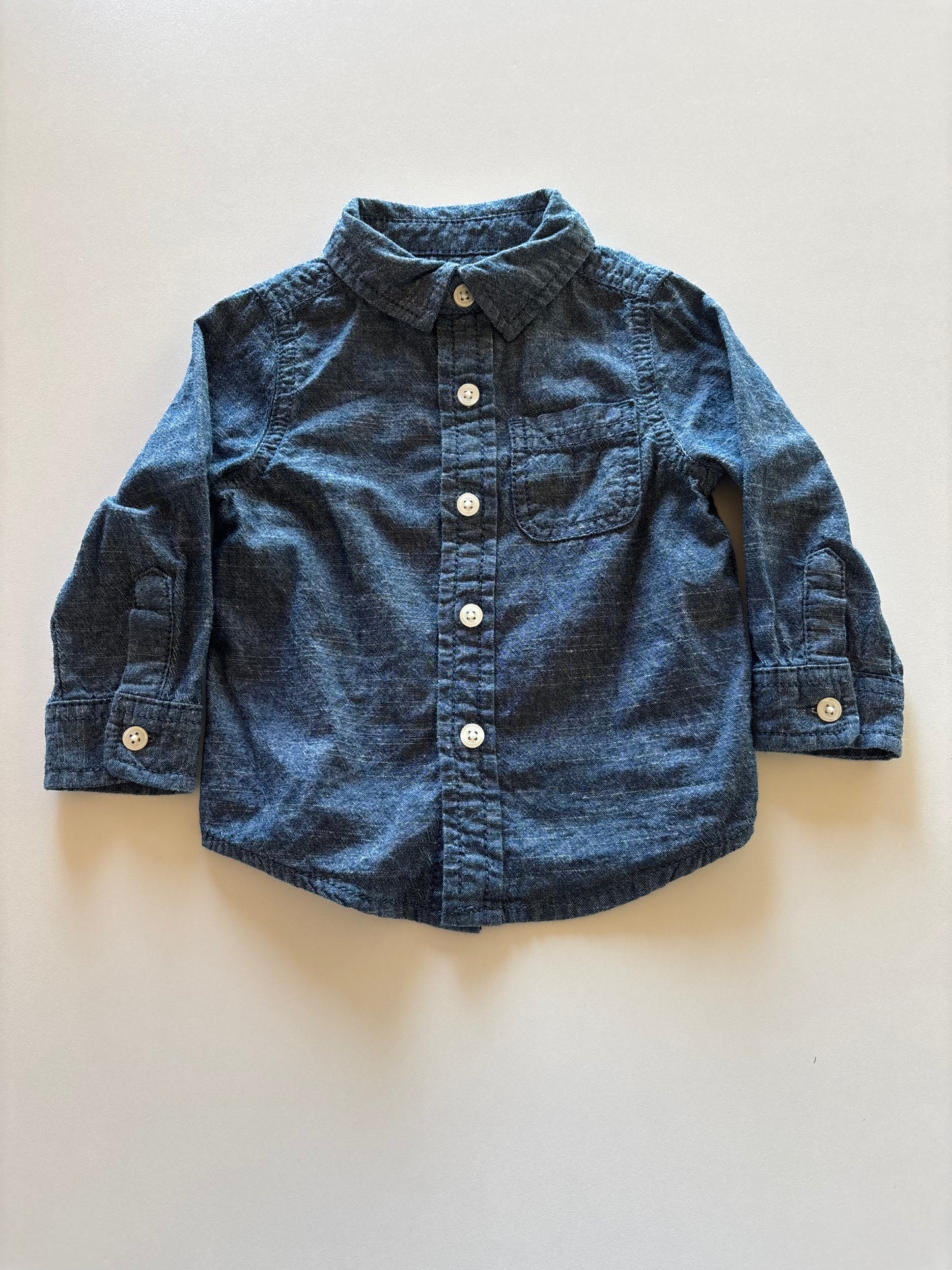 Dark Chambray Button Up Shirt