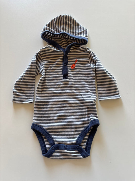 Hooded Grey Striped Onesie