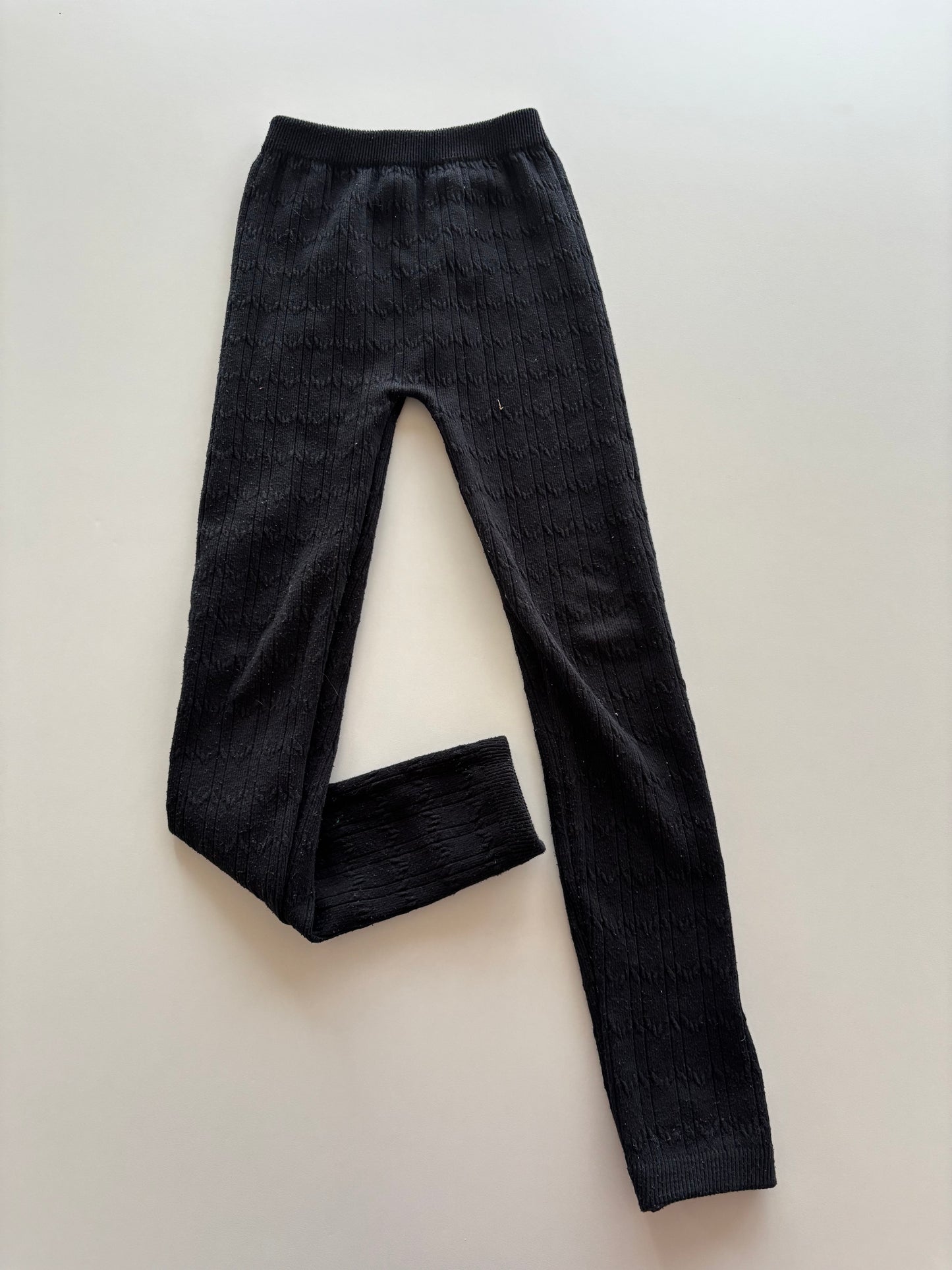 Black Textured Leggings