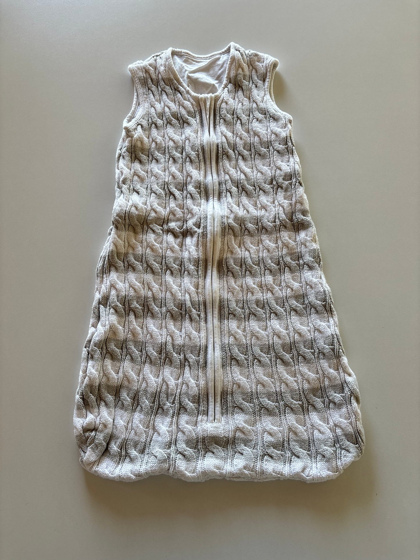 White & Grey Striped Knit Sleep Sack