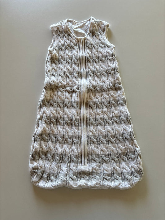 White & Grey Striped Knit Sleep Sack