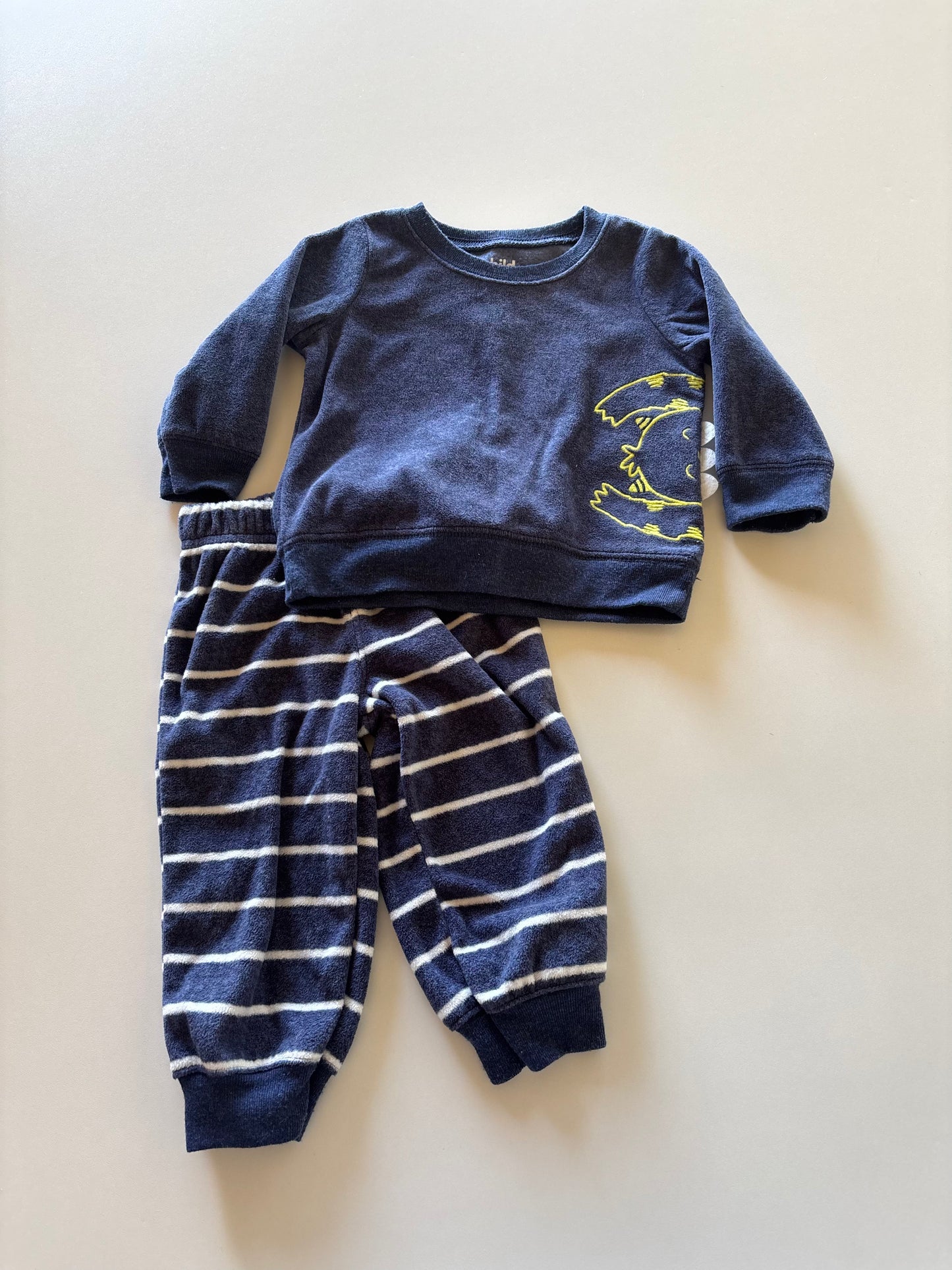 2pc Cozy Navy Monster Set