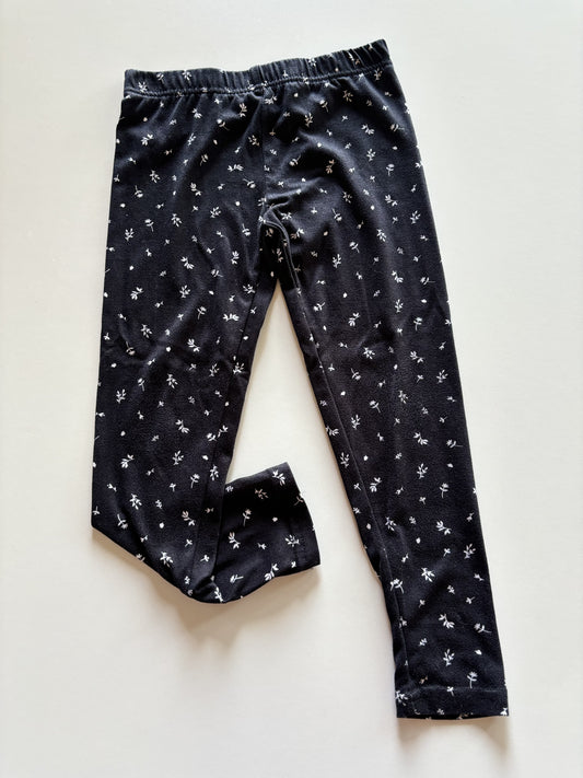 Black Dainty Floral Leggings