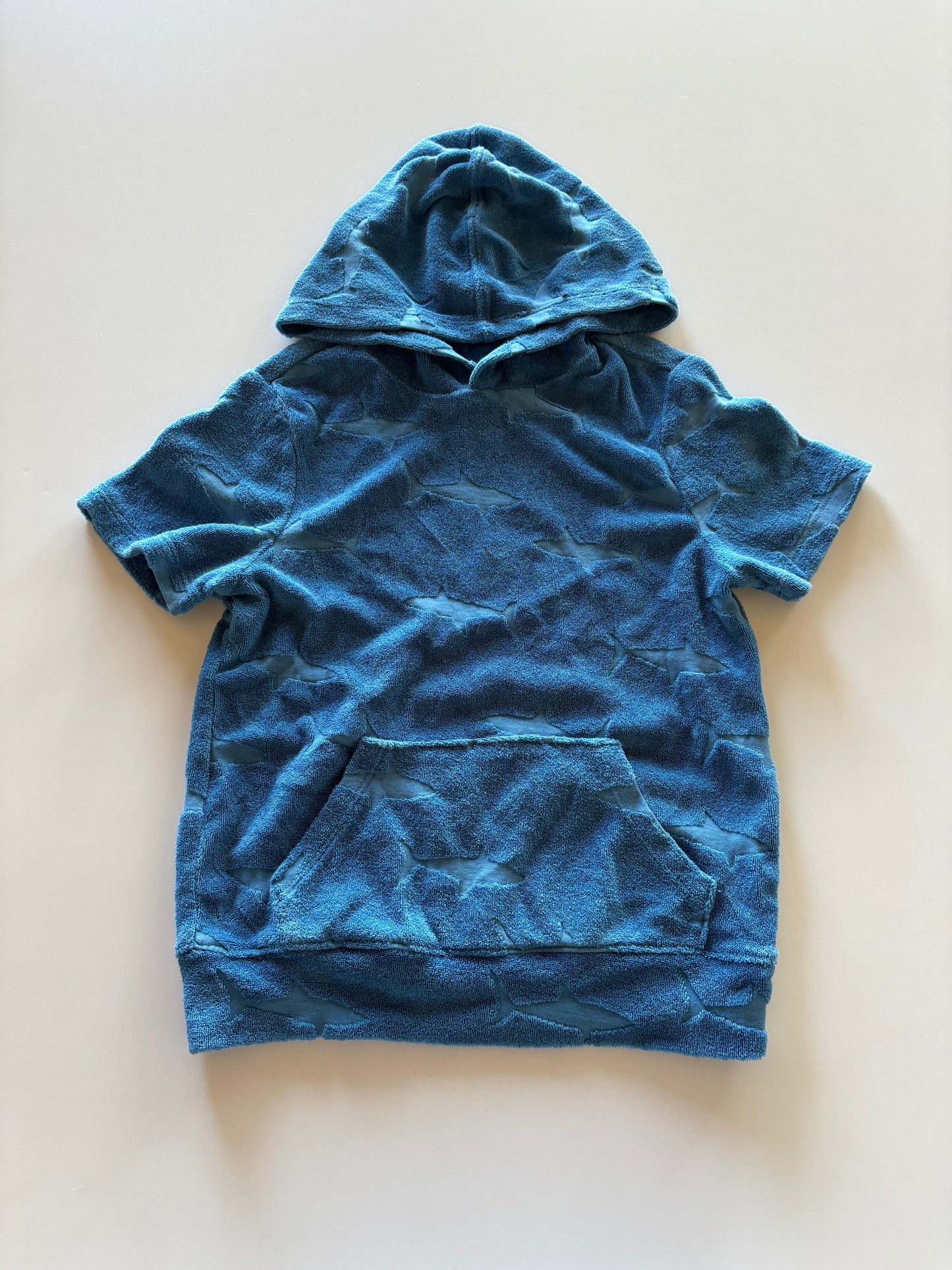 Blue Terry Shark Hooded Tee
