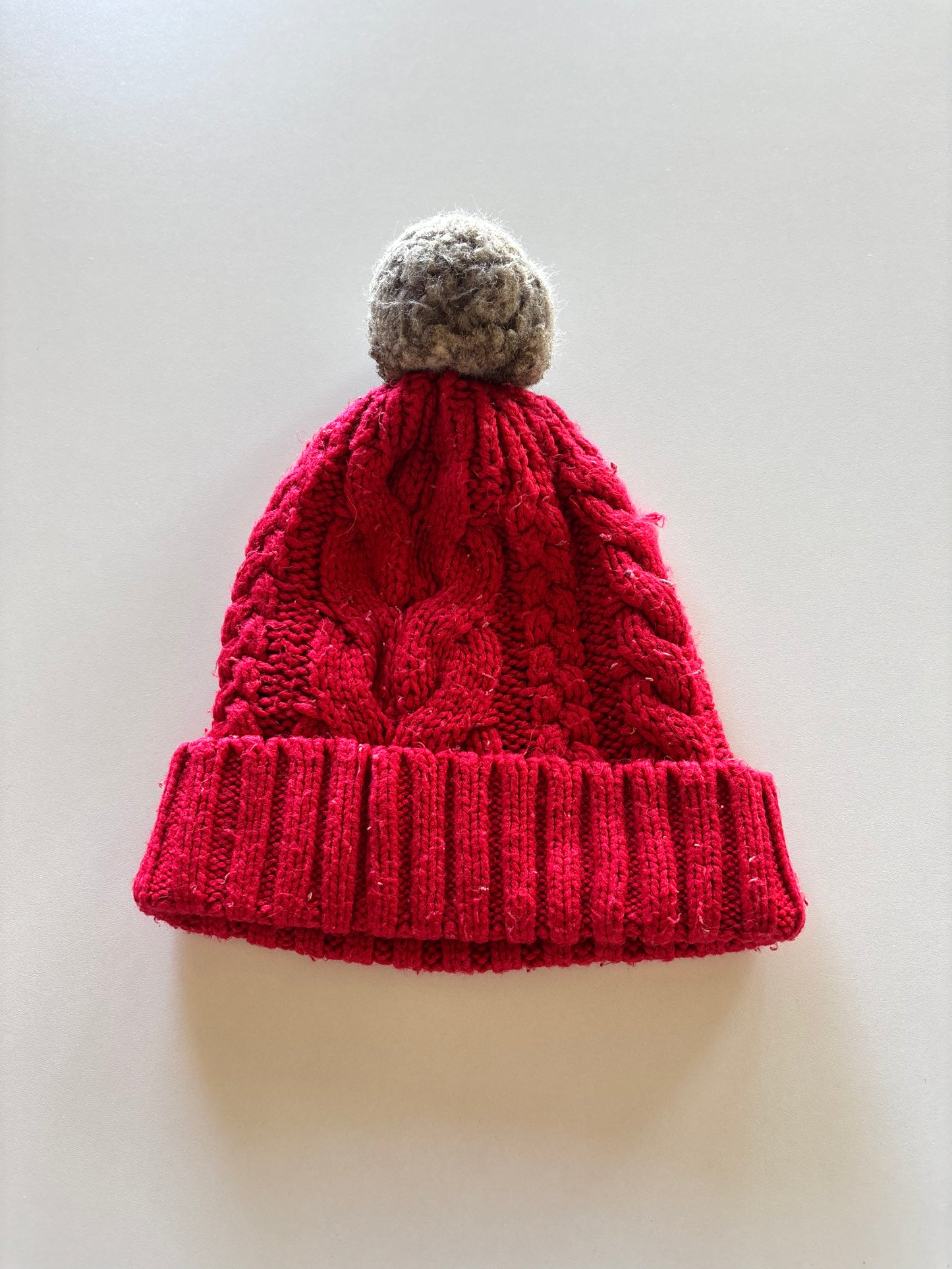 Red Cableknit Toque