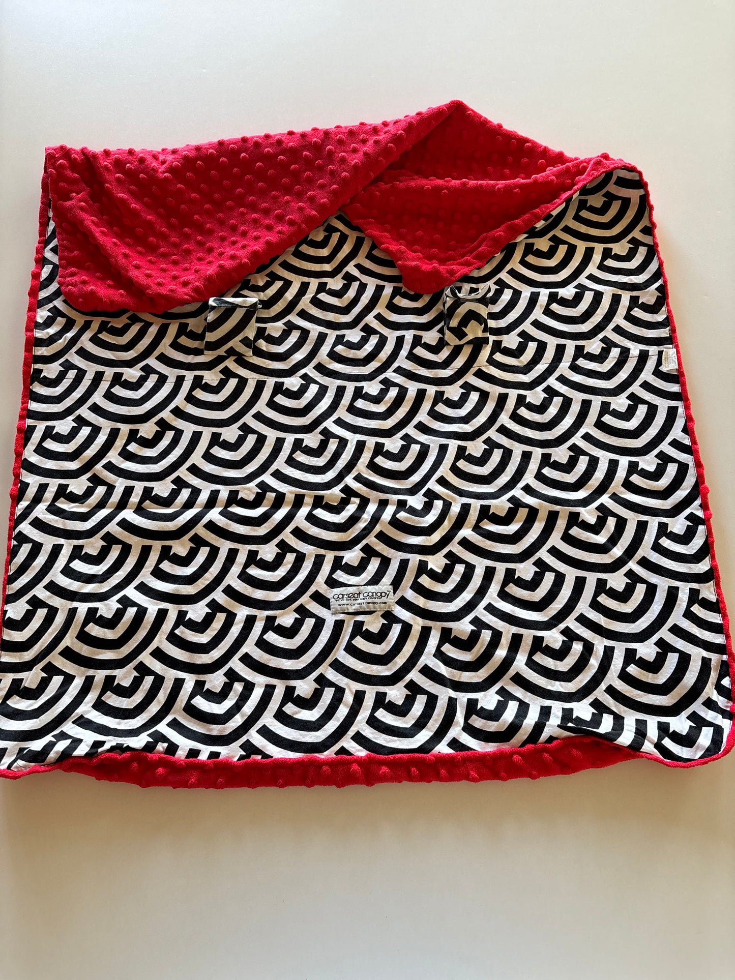 Red, Black & White Carseat Canopy
