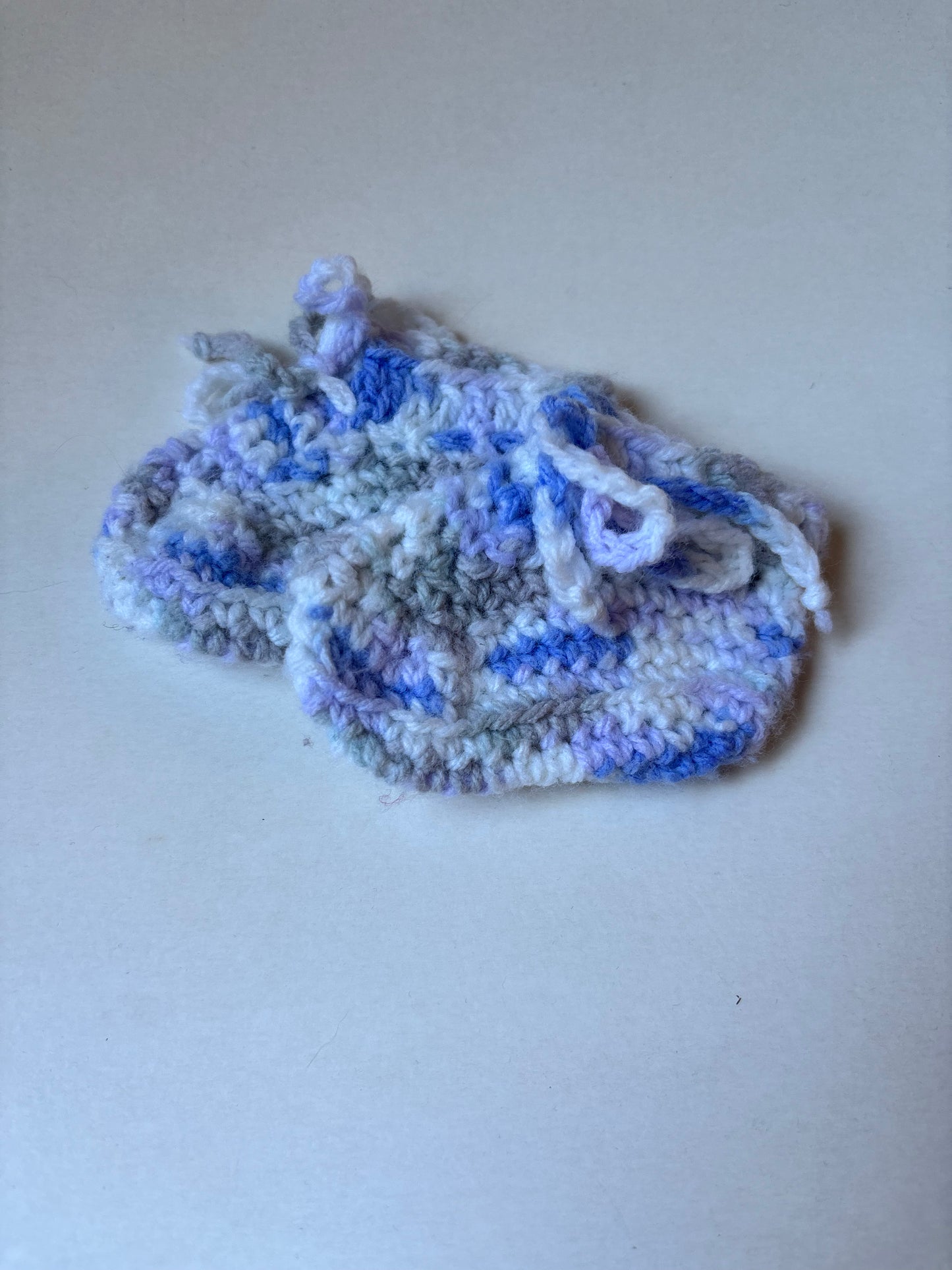 Purple & White Knit Booties