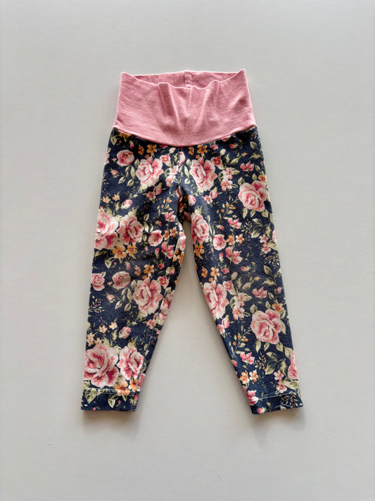 Pink Floral Grow with Me Leggings