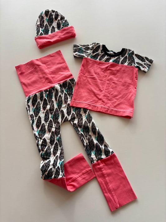 3pc Pink Feather Grow with Me Set