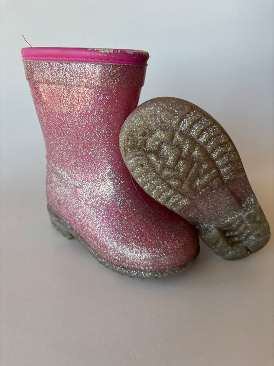 Pink Sparkly Rubber Boots