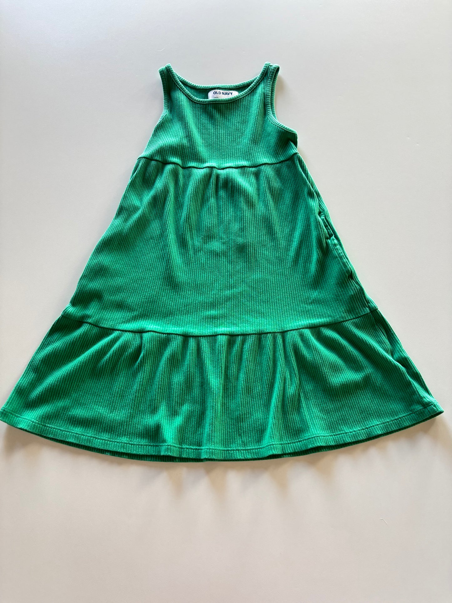 Green Ribbed Dress
