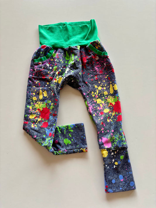 Colourful Splatter Grow with Me Pants