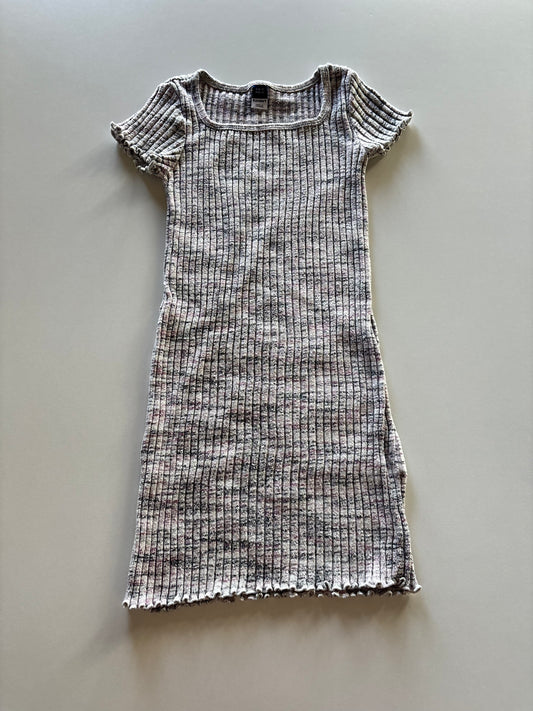 Pink & Charcoal Melange Ribbed Dress