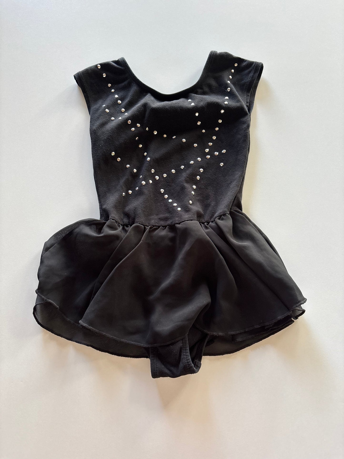 Black Embellished Skirted Bodysuit