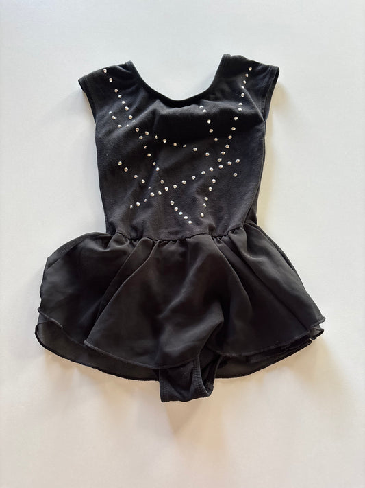 Black Embellished Skirted Bodysuit