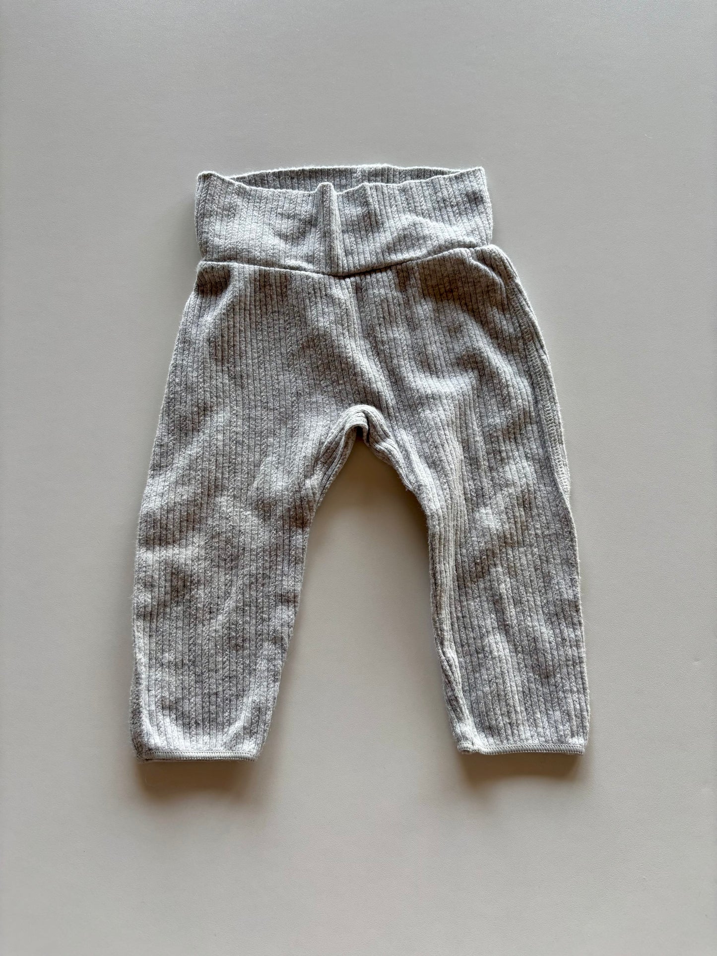Grey Ribbed Bonds Pants