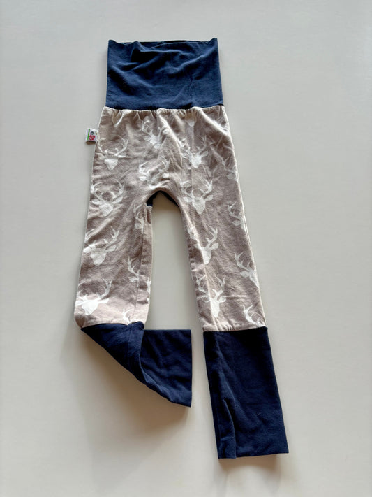 Navy & Taupe Antlers Grow with Me Pants