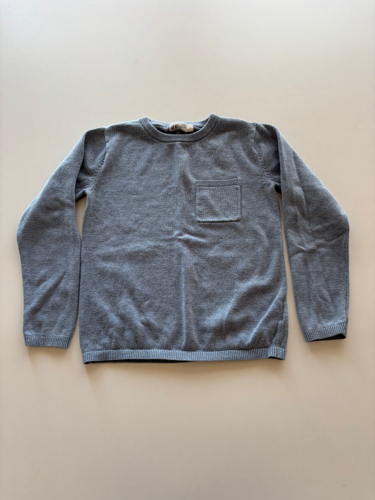 Blue Pocket Knit Sweater