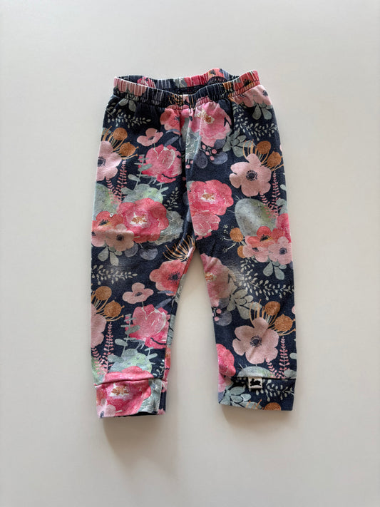 Navy Floral Leggings