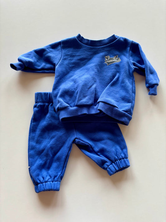 2pc Blue Smile Leisure Suit