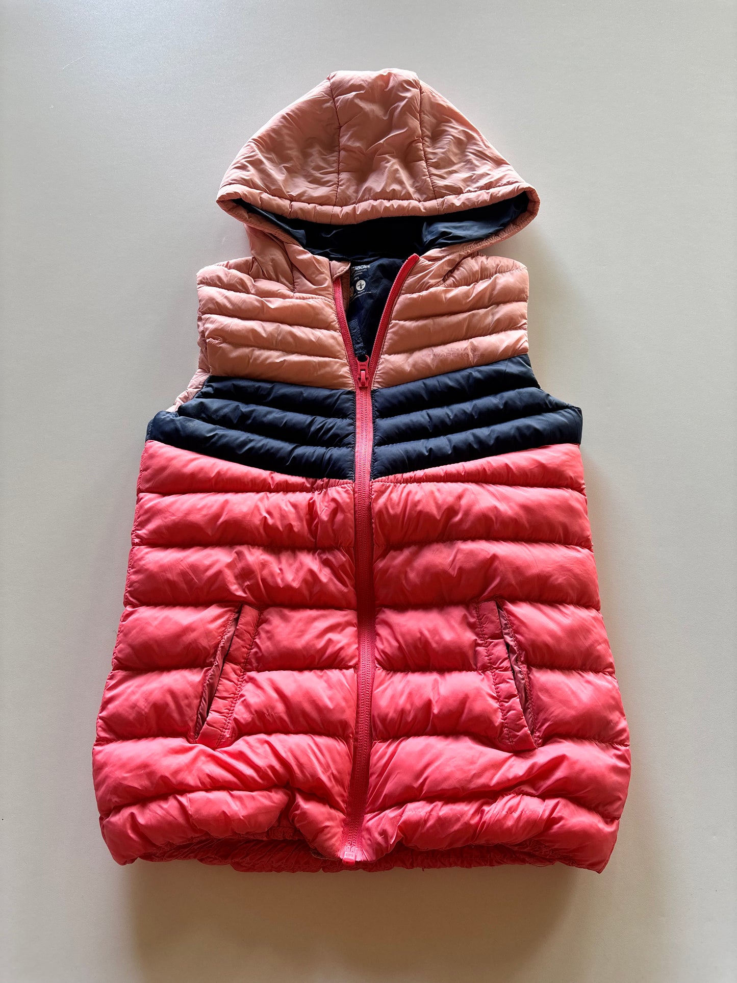 Pink Striped Hooded Vest