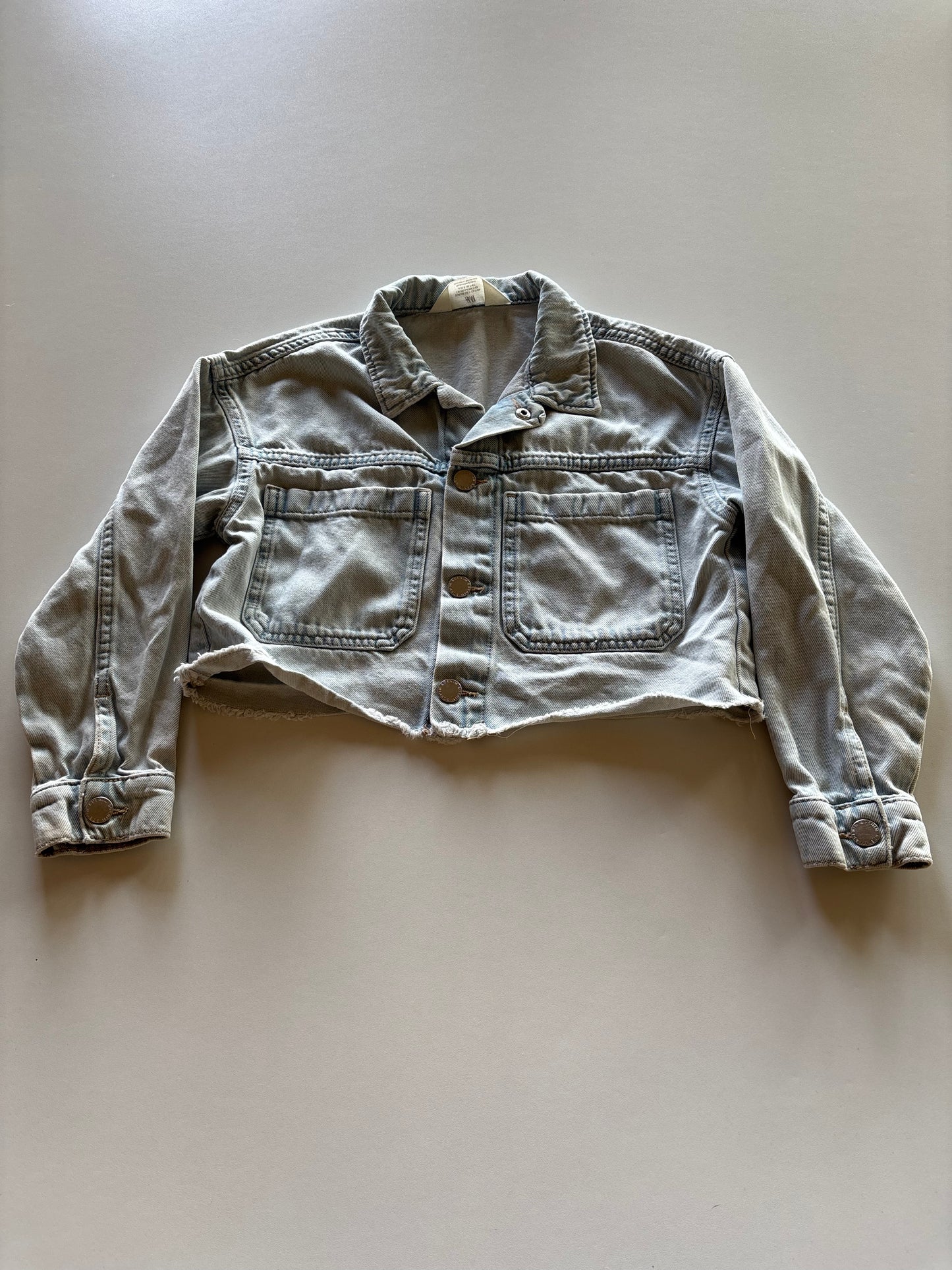 Light Blue Cropped Denim Jacket