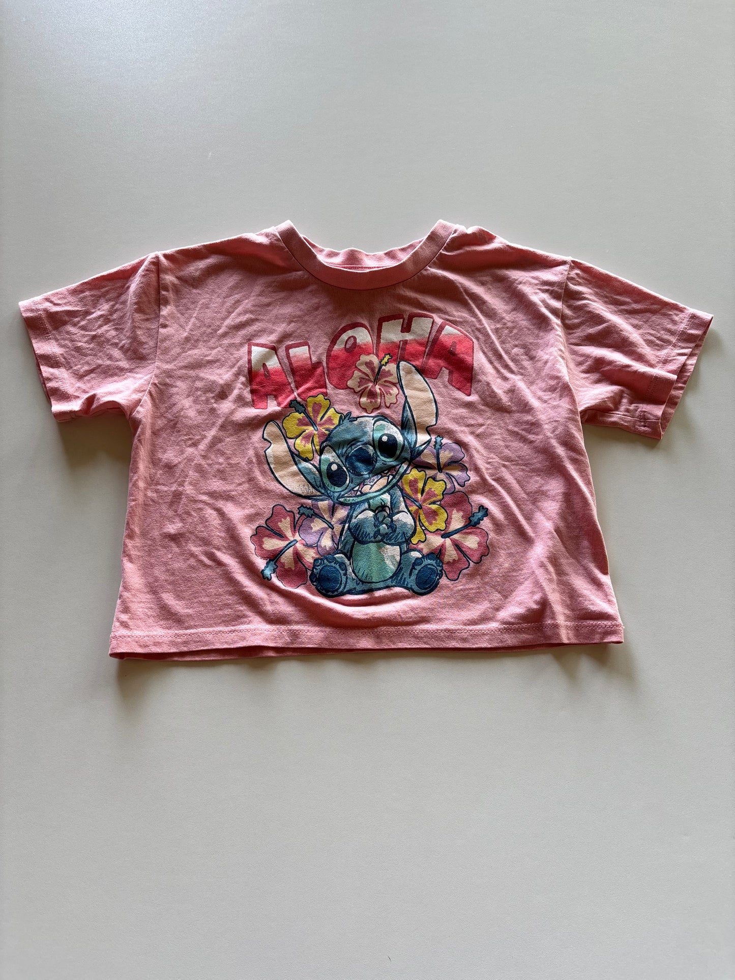 Pink Cropped Stitch Tee