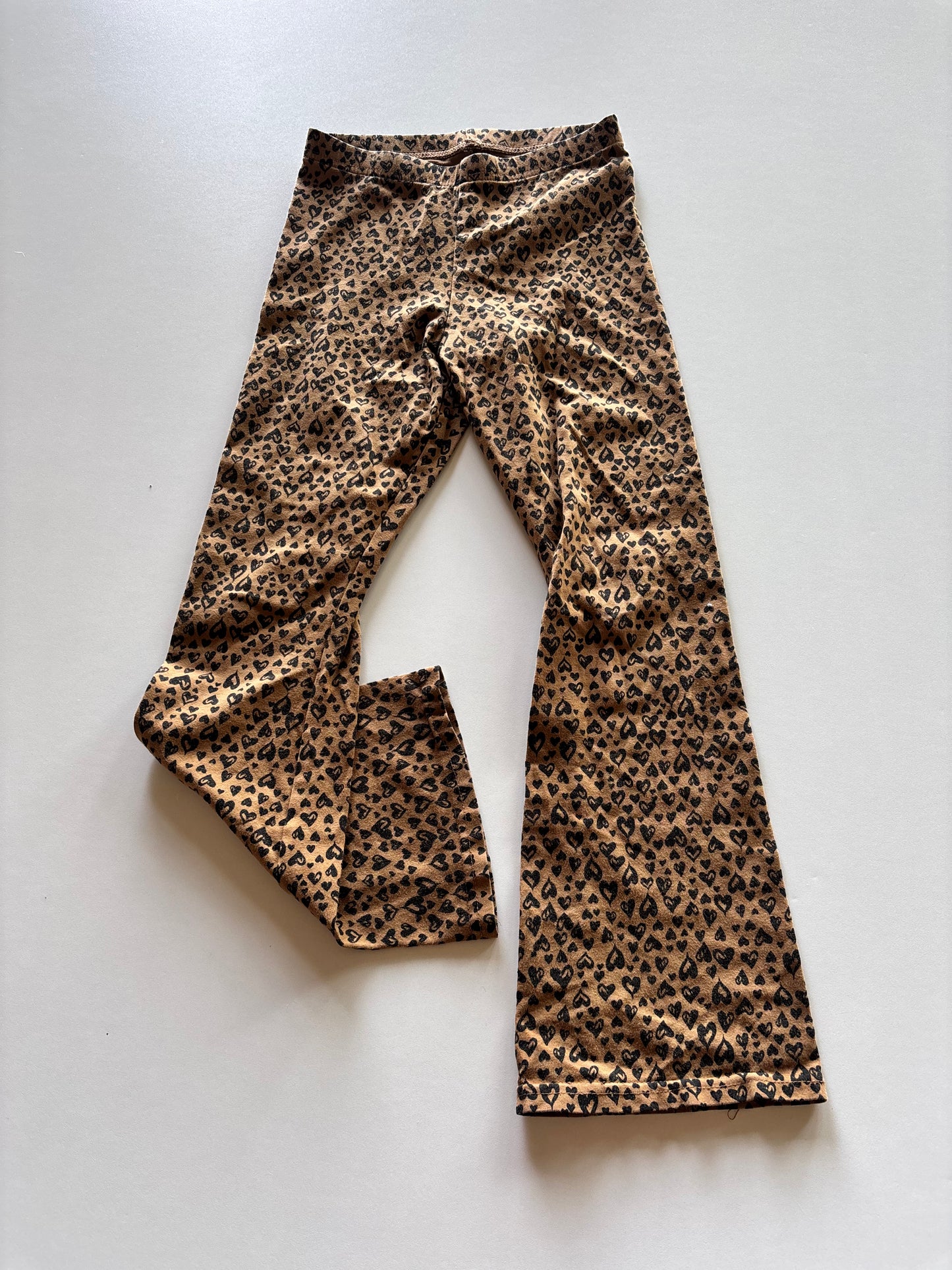 Brown Heart Flared Leggings