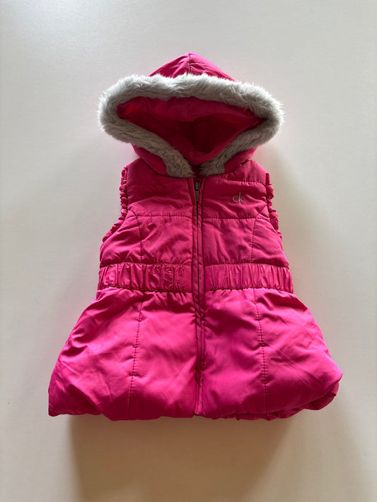 Pink Peplum Hooded Vest