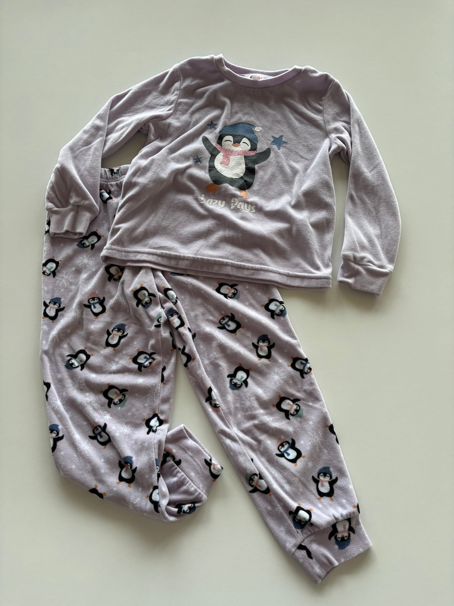 2pc Purple Cozy Penguin Pajamas