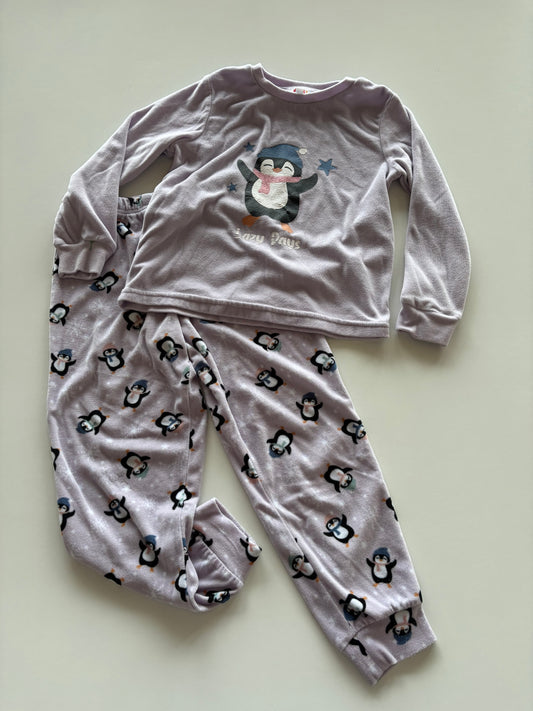 2pc Purple Cozy Penguin Pajamas