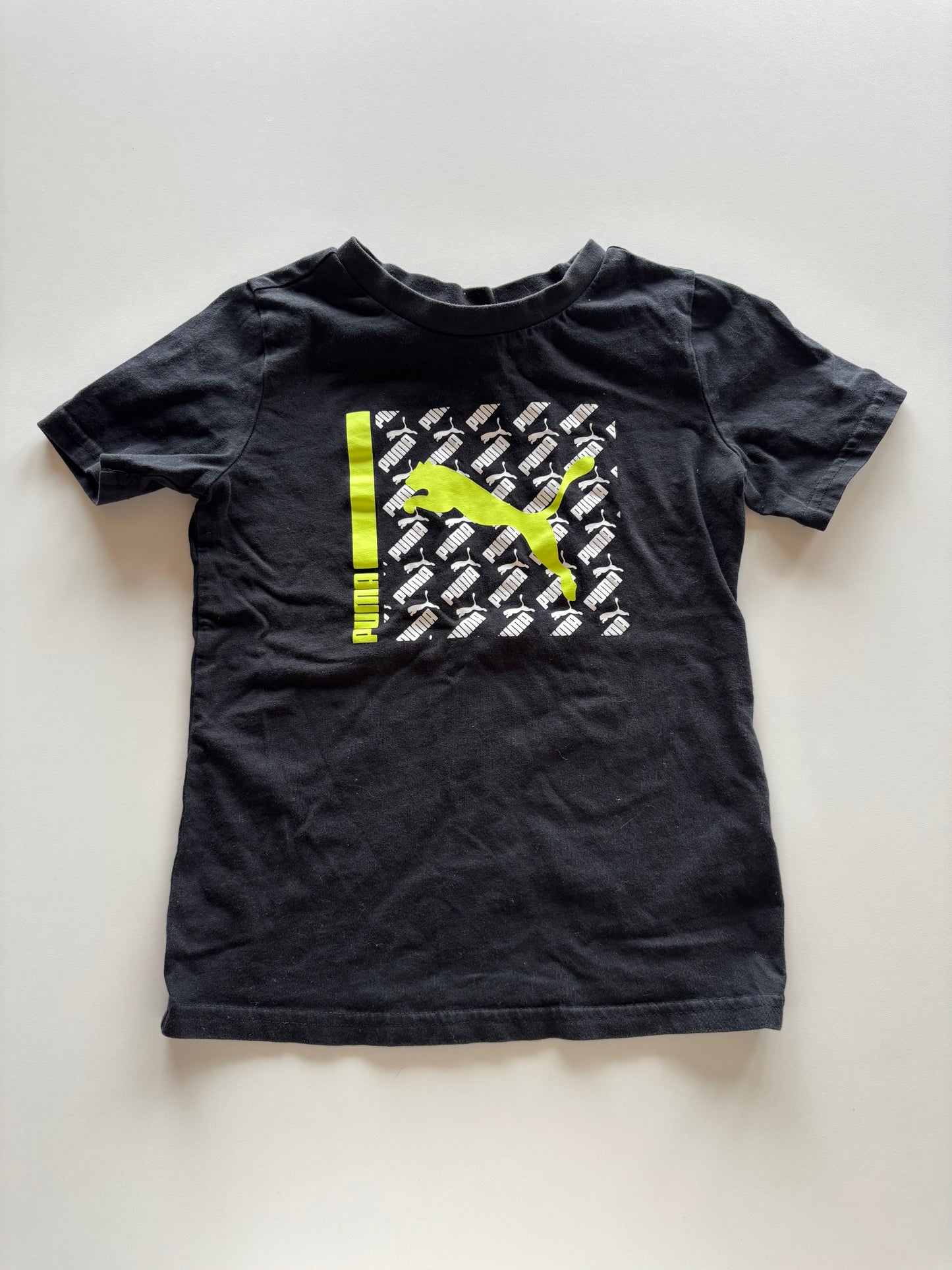 Black & Neon Yellow Puma Tee