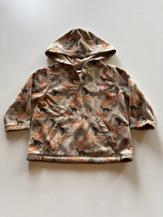Brown Dinosaur Fleece Hoodie