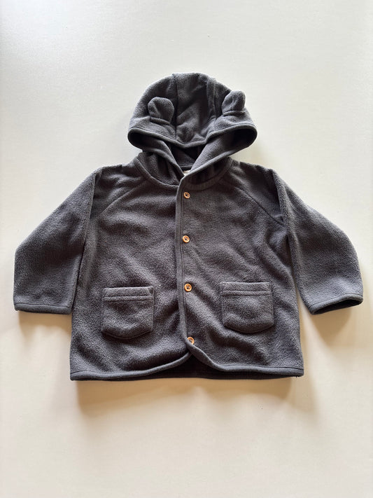 Grey Button Up Bear Fleece