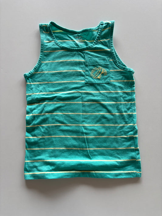 Mint Striped Skateboard Pocket Tank