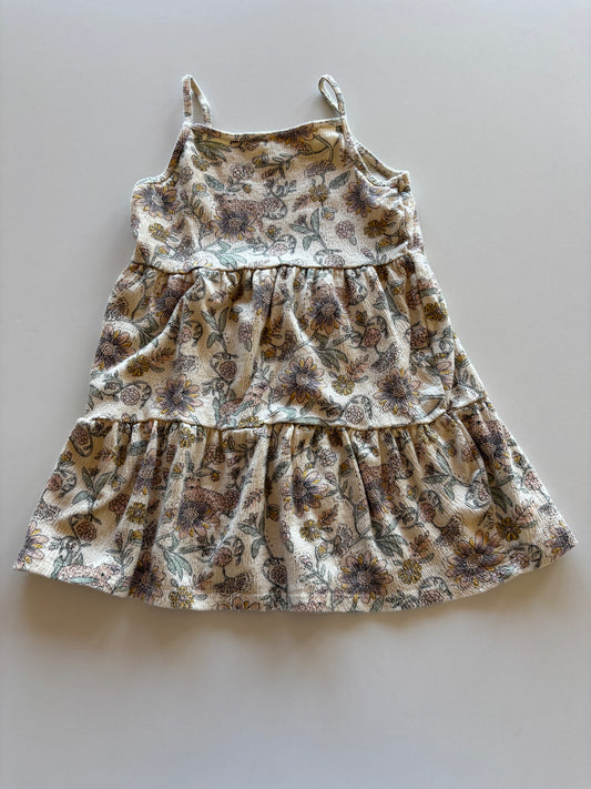 Tiered Textured Leopard & Floral Dress
