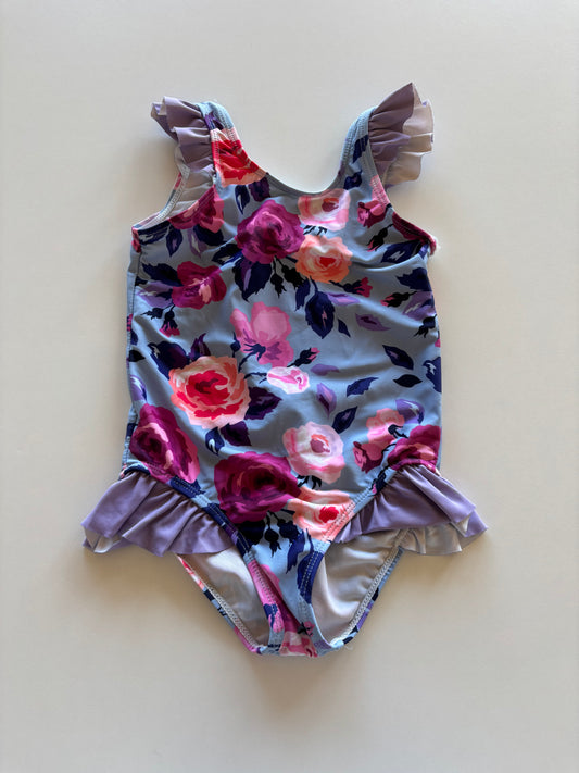 Blue & Purple Floral Swim Suit
