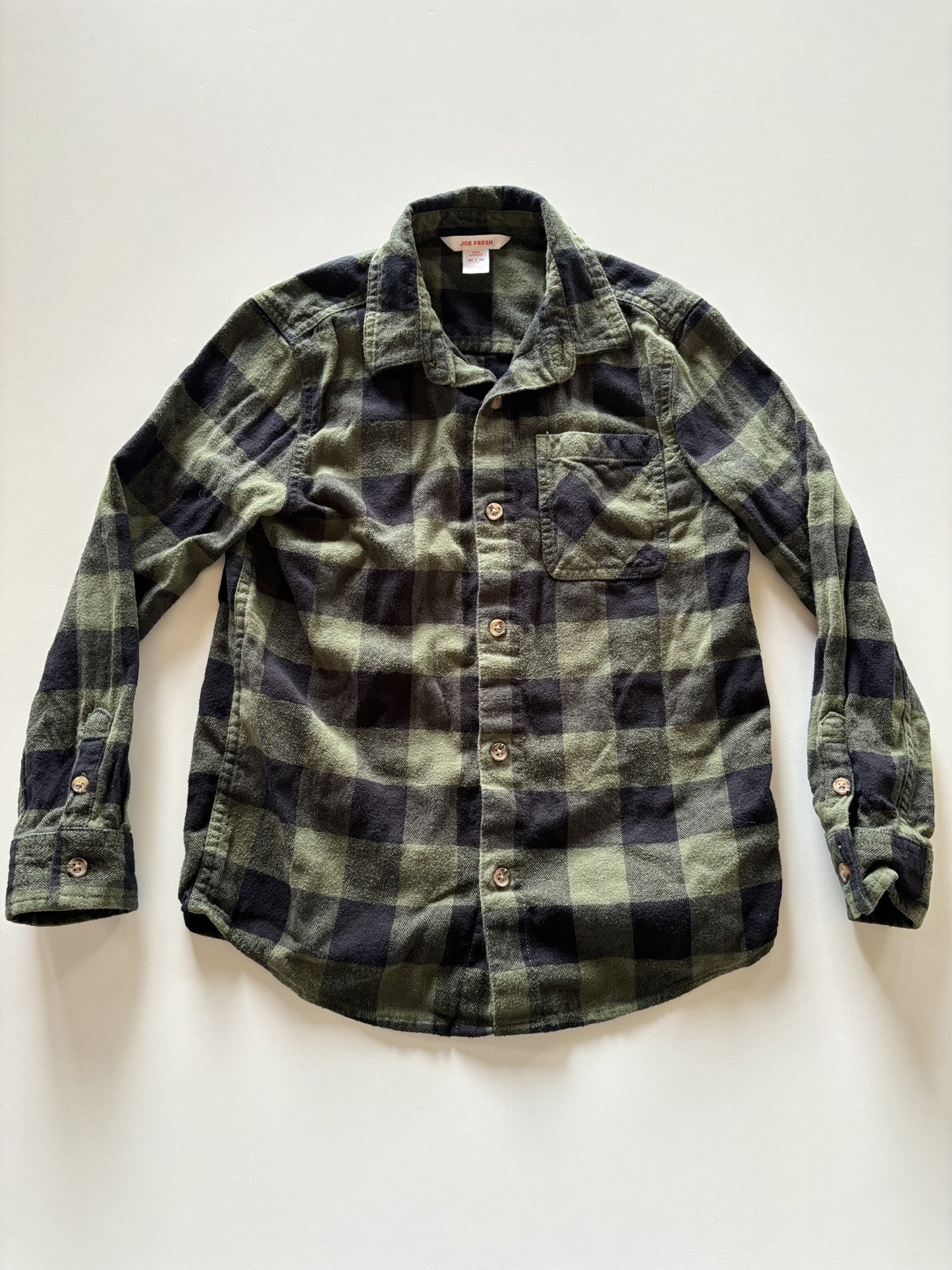 Green & Black Plaid Flannel Button up