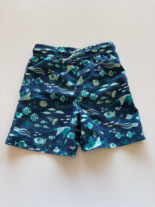 Blue Fish Swim Trunks