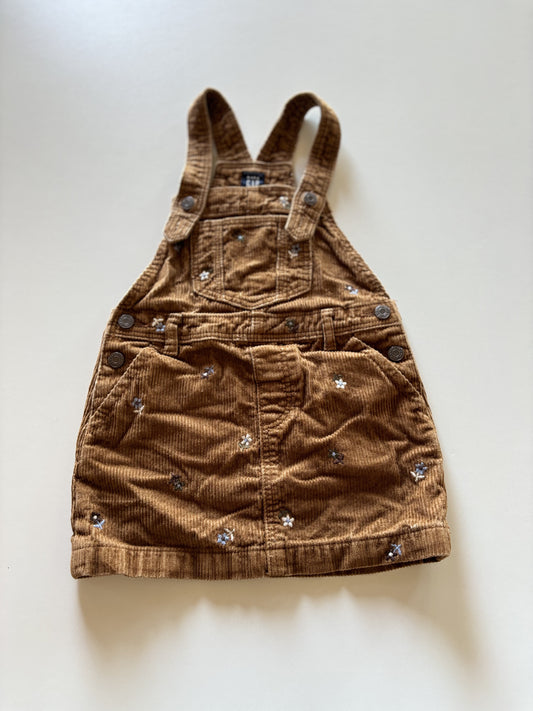 Brown Corduroy Overall Skirt