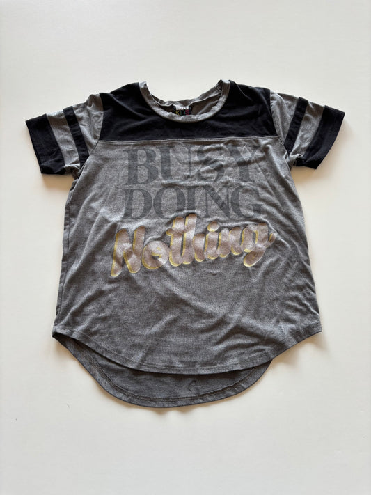 Black & Grey Busy Doing Nothing Tee