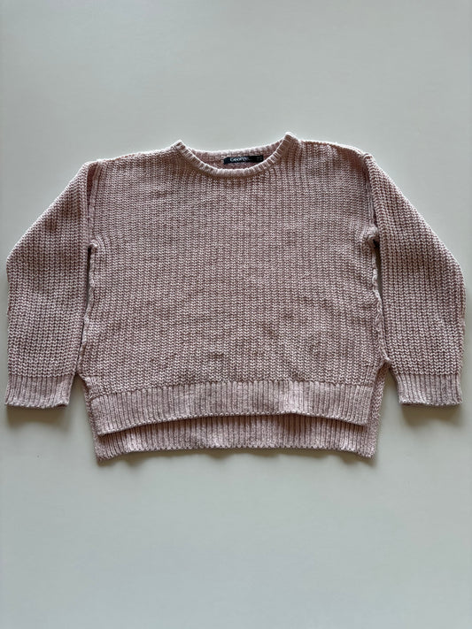 Pink Knit Slightly Cropped Sweater