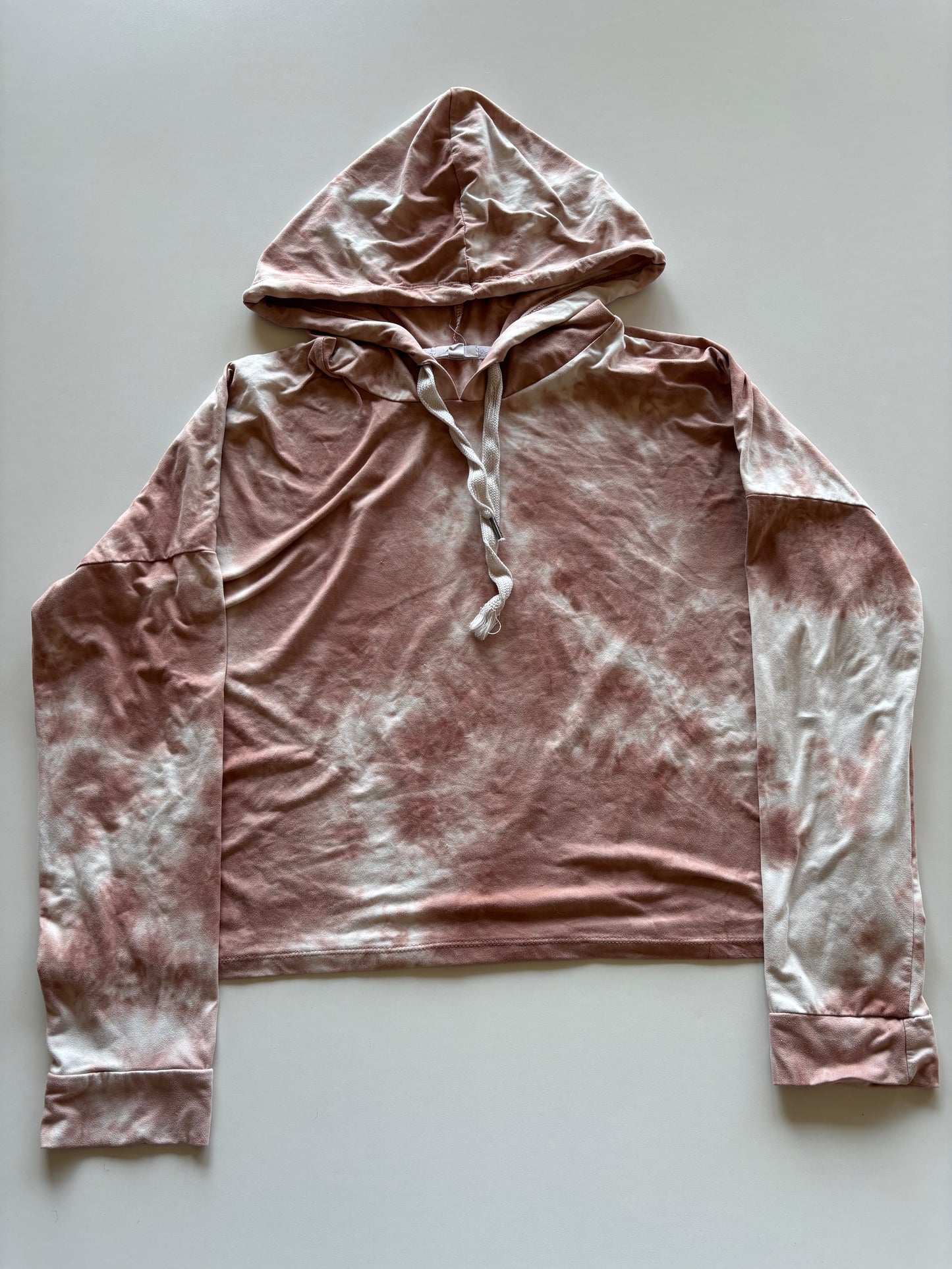 Pink Tie Dye Cropped Hoodie