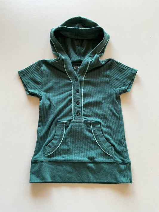 Green Ribbed Hooded Tee