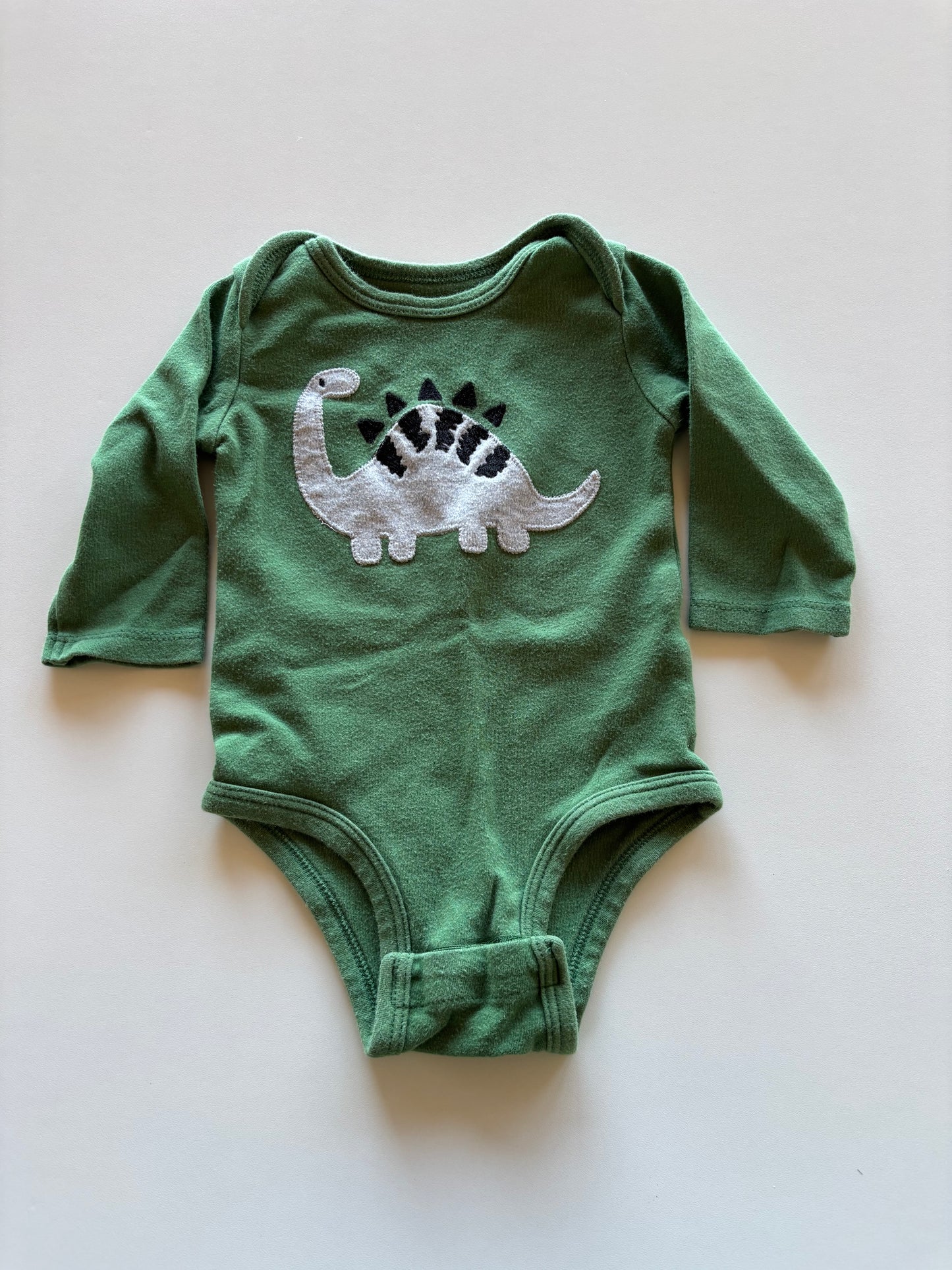Green Dinosaur Long Sleeve Onesie
