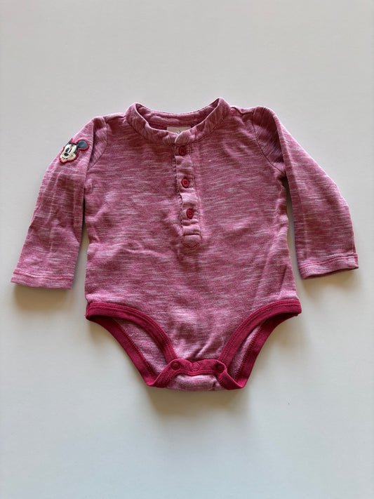 Red Melange Henley Onesie