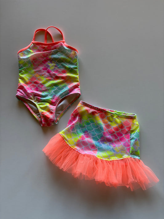 2pc Neon Mermaid Swim Set