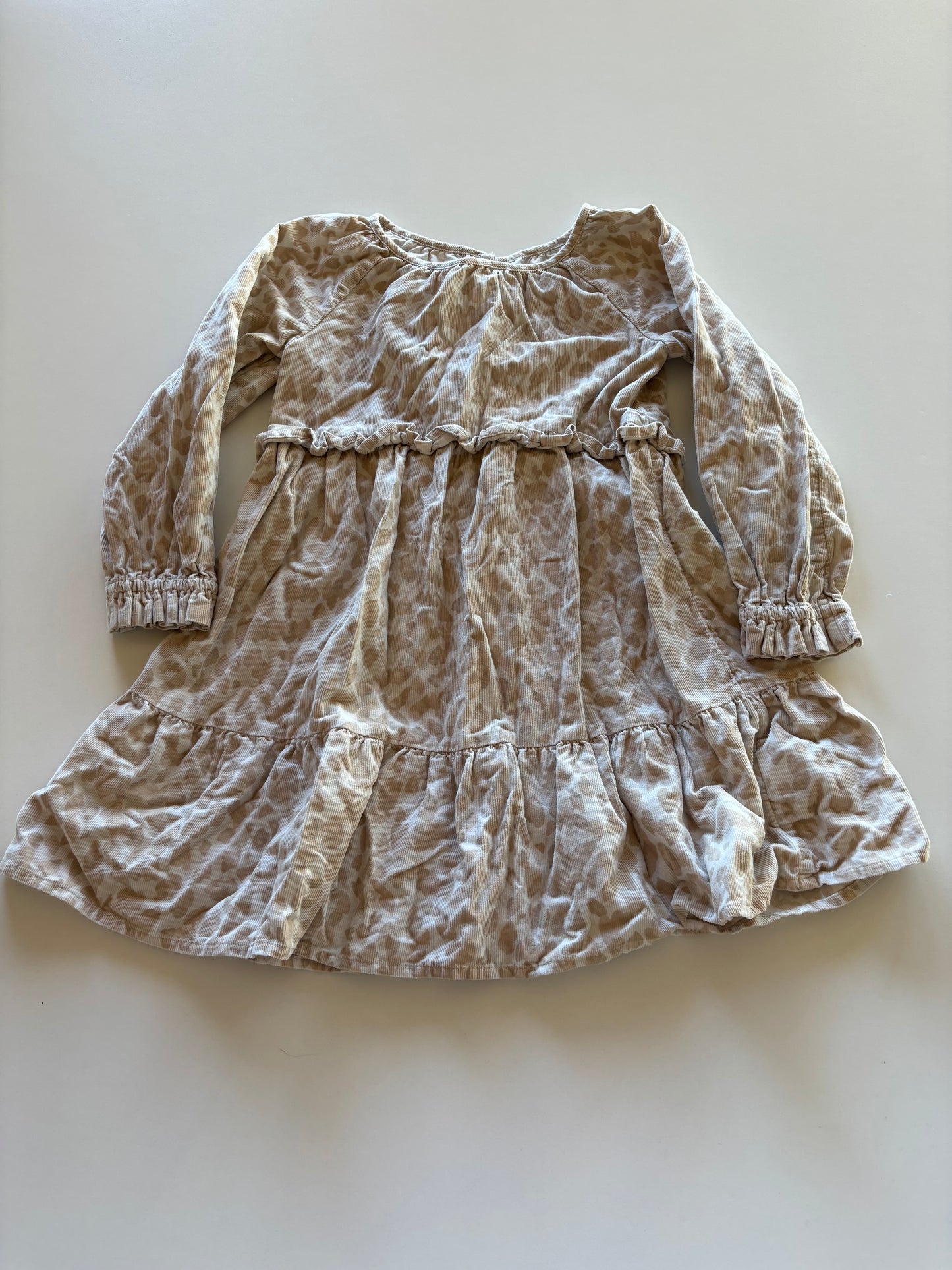 Light Leopard Print Corduroy Dress