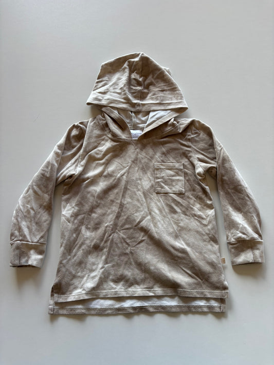 Brown Marbled Hooded Shirt